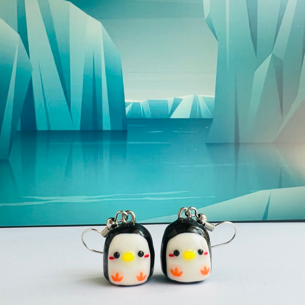 Penguin Couple Clay Earrings