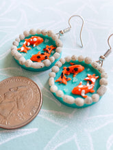 Load image into Gallery viewer, Circle Yin Yang Pond Clay Earrings

