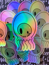 Load image into Gallery viewer, Holographic Skull Jellyfish Stickers
