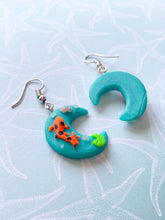 Load image into Gallery viewer, Koi Fish on the Moon Pond Clay Earrings
