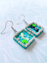 Load image into Gallery viewer, Square Koi Fish Pond Clay Earrings
