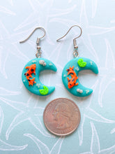 Load image into Gallery viewer, Koi Fish on the Moon Pond Clay Earrings
